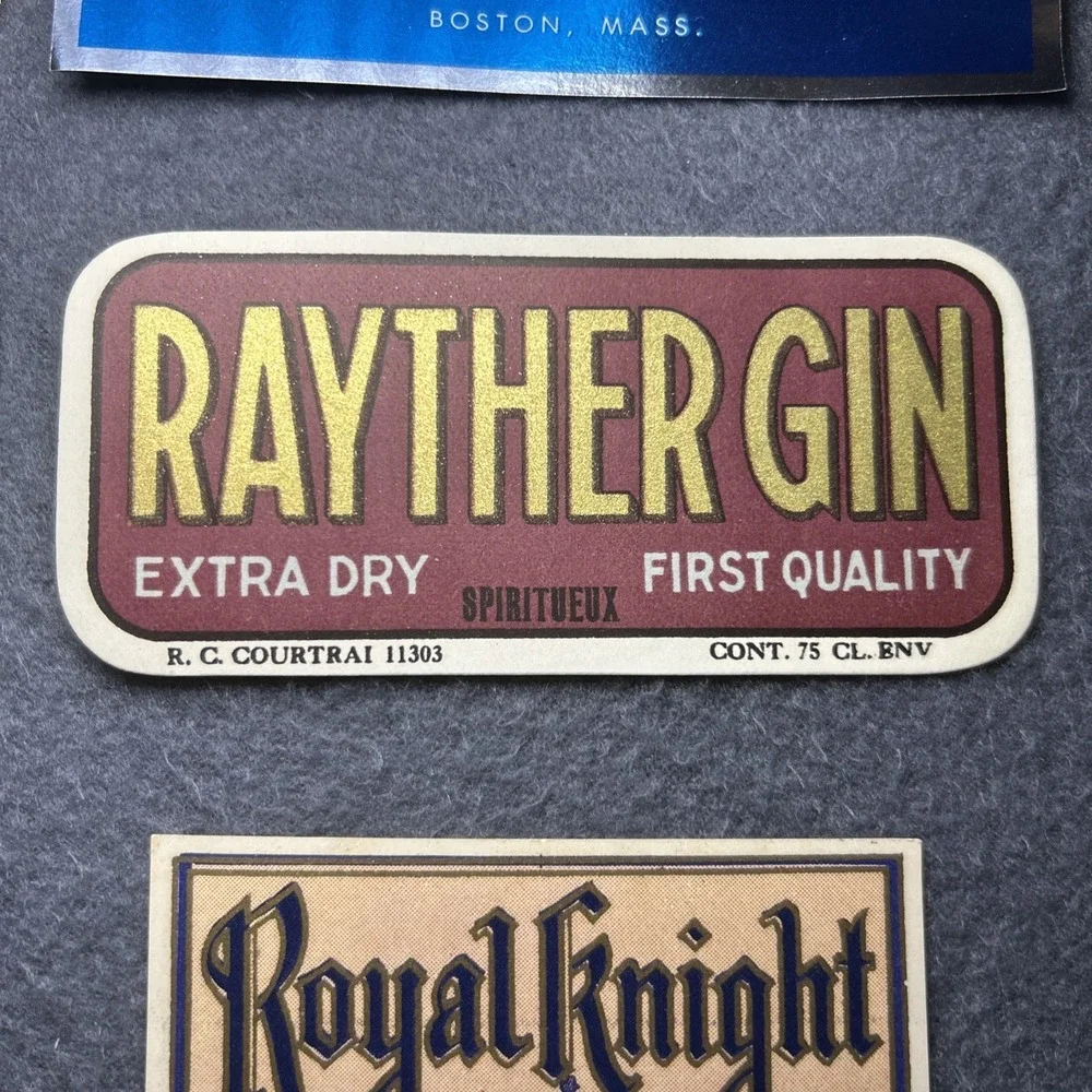 Vintage Lot of 7 Gin Alcohol Beverage Labels Collectible Bottle Labels‎
